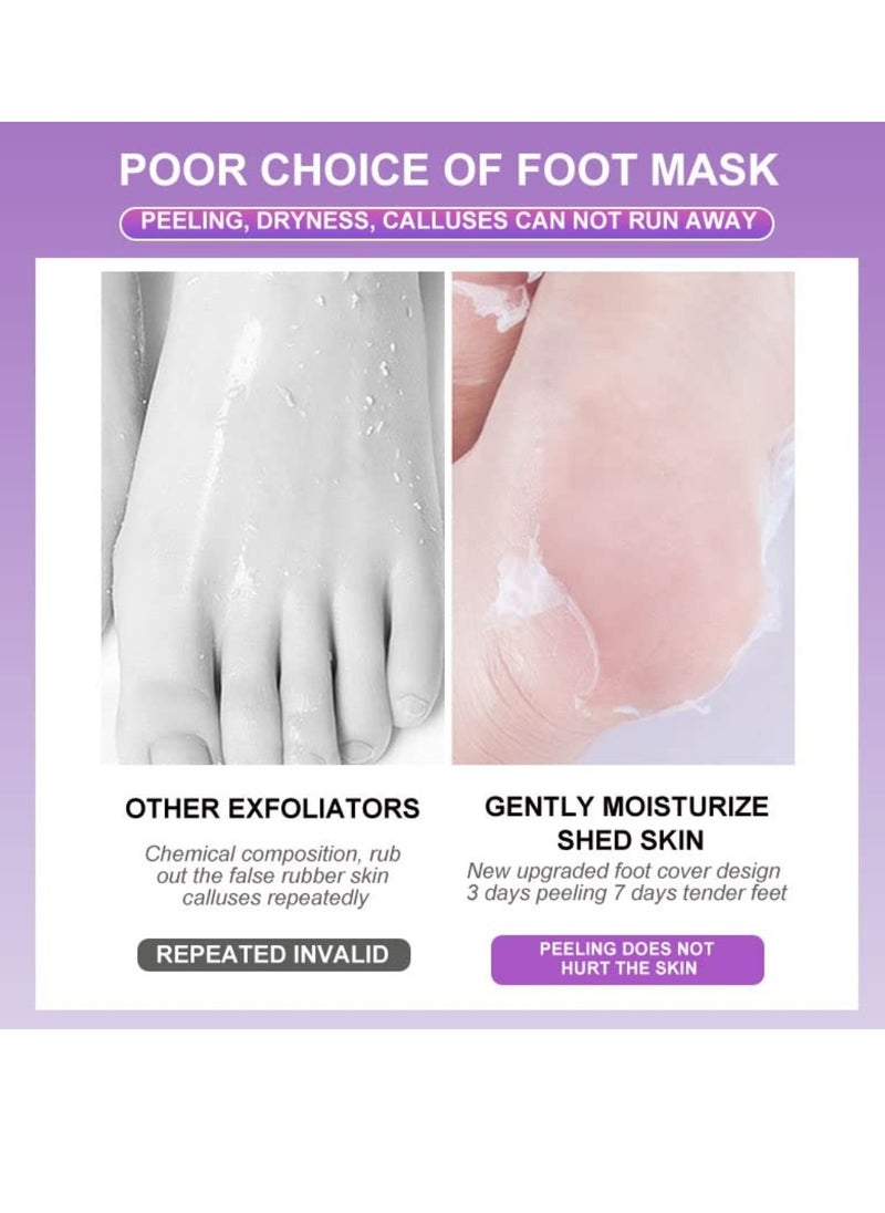 2 Pairs Exfoliating Foot Peel Mask Exfoliator for Callus Dead Skin Repair Rough Heels for Women and Men Improve Dry Cracked Heels Moisturize and Refresh Feet Sock Foot Peel Off Mask Foot Mask