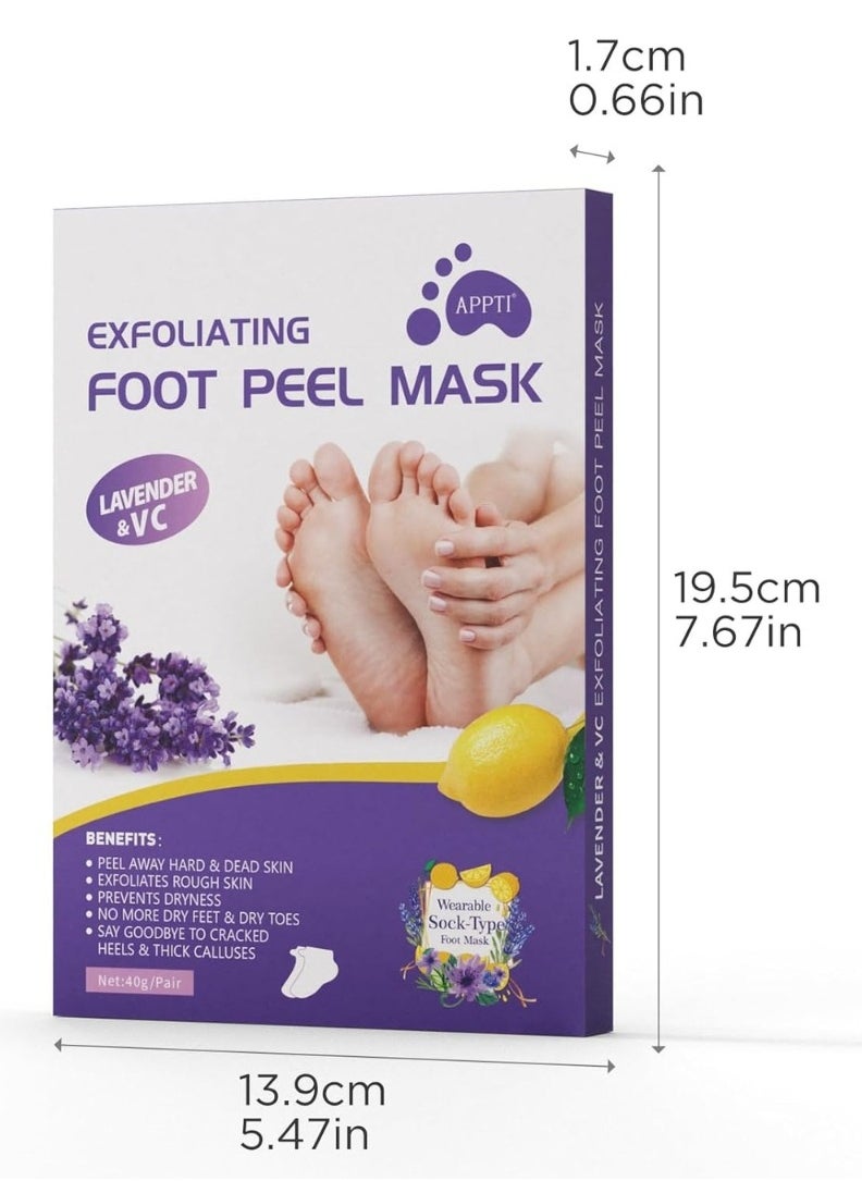 2 Pairs Exfoliating Foot Peel Mask Exfoliator for Callus Dead Skin Repair Rough Heels for Women and Men Improve Dry Cracked Heels Moisturize and Refresh Feet Sock Foot Peel Off Mask Foot Mask