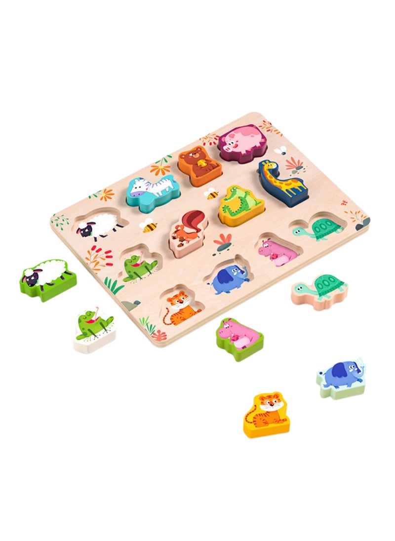 29cm Animal 3d Puzzle Wooden Jigsaw Puzzle Toys For Kids Ages 1-3, Children'S Fine Motor Skills Learning Education, Ideal Gift For Boys And Girls Ages 1-2-3