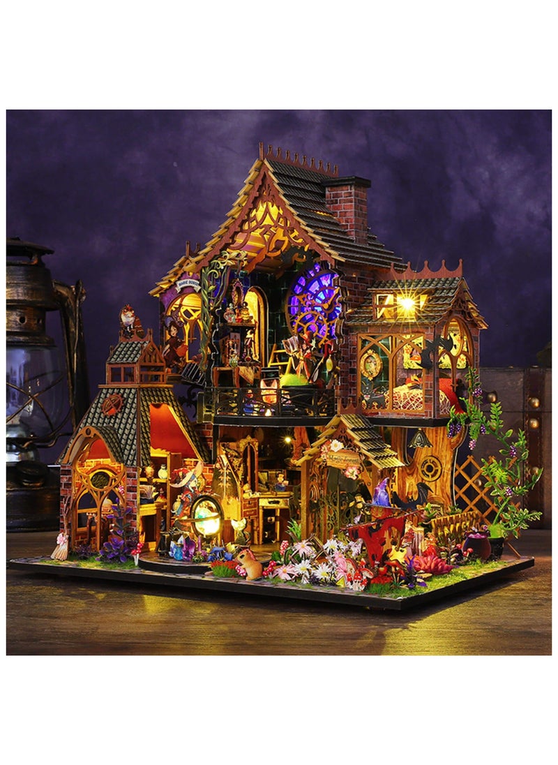 DIY Miniature Wooden Dollhouse Kit, DIY Miniature House Kit for Adults and Teens, DIY Mini Dollhouse Kit (Magic Spirit)