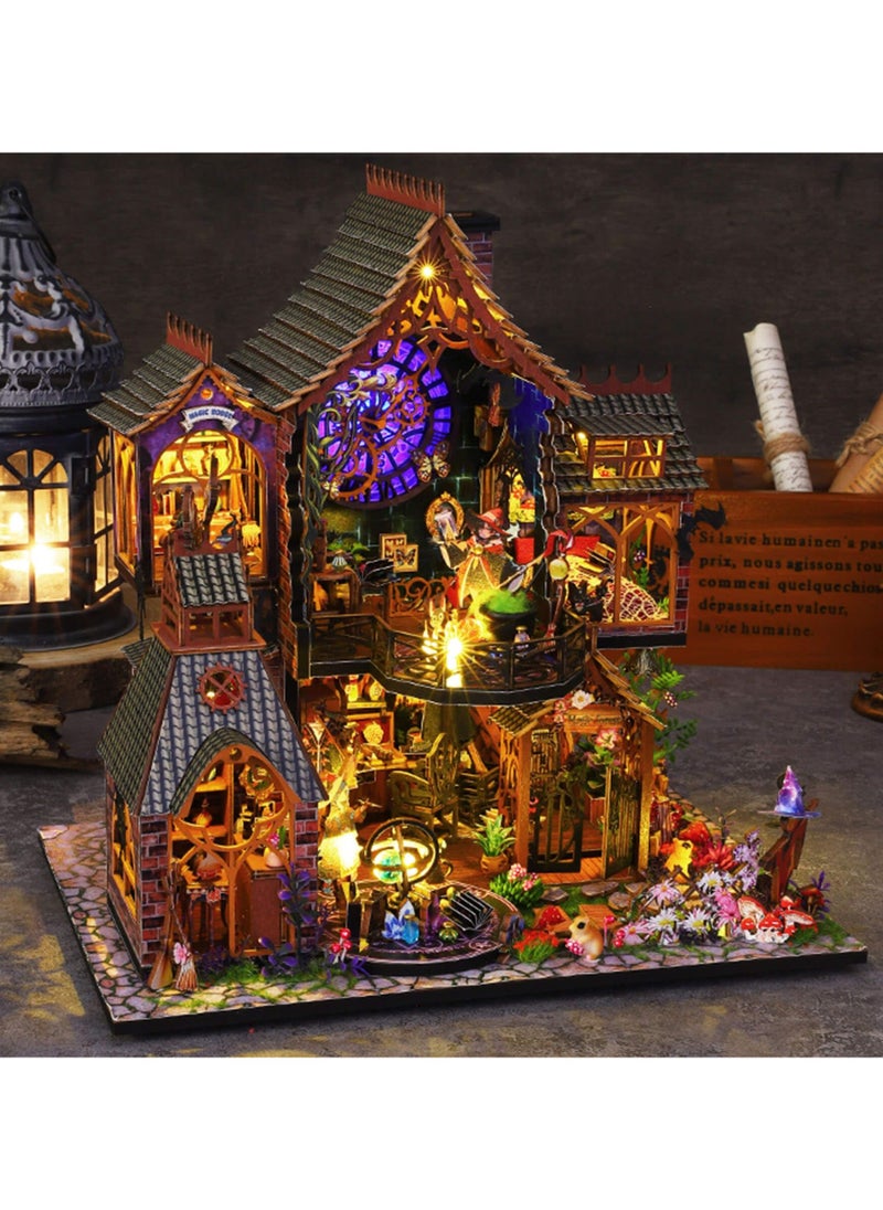 DIY Miniature Wooden Dollhouse Kit, DIY Miniature House Kit for Adults and Teens, DIY Mini Dollhouse Kit (Magic Spirit)