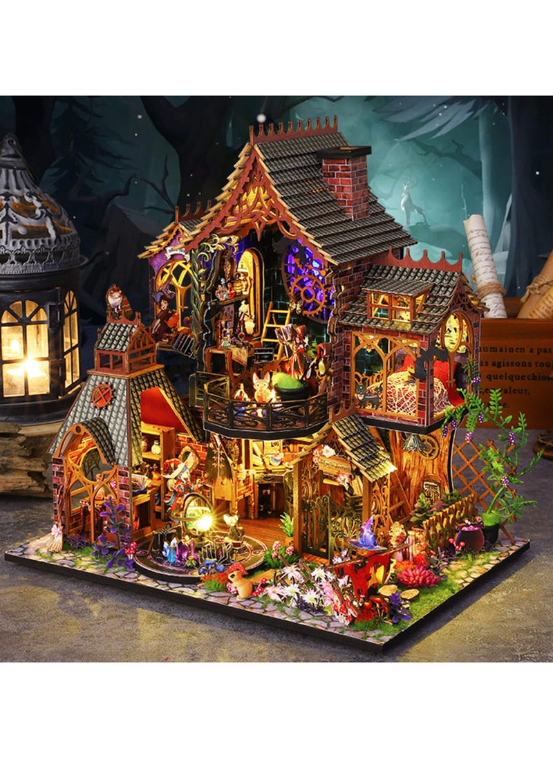 DIY Miniature Wooden Dollhouse Kit, DIY Miniature House Kit for Adults and Teens, DIY Mini Dollhouse Kit (Magic Spirit)