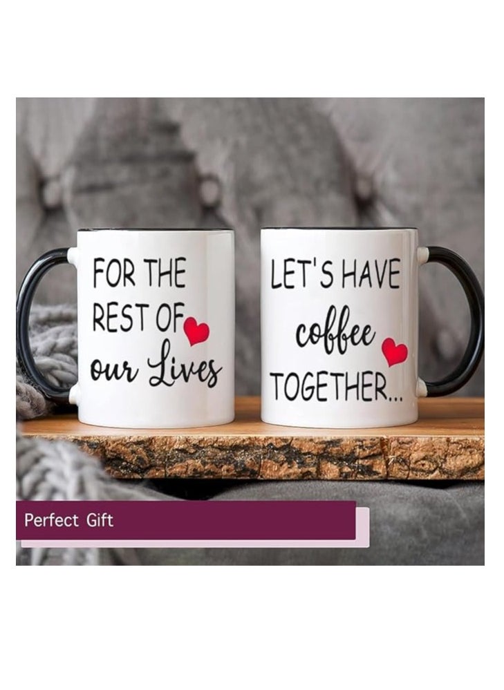 Lets Have Coffee Together for The Rest of Our Lives Couple Mug Set,Bridal Shower Gifts Bride,Wedding Gift  Matching Bride and Groom Valentines Day Gifts,Mr Mrs Coffee Mugs