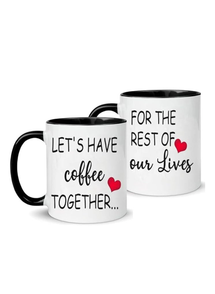 Lets Have Coffee Together for The Rest of Our Lives Couple Mug Set,Bridal Shower Gifts Bride,Wedding Gift  Matching Bride and Groom Valentines Day Gifts,Mr Mrs Coffee Mugs