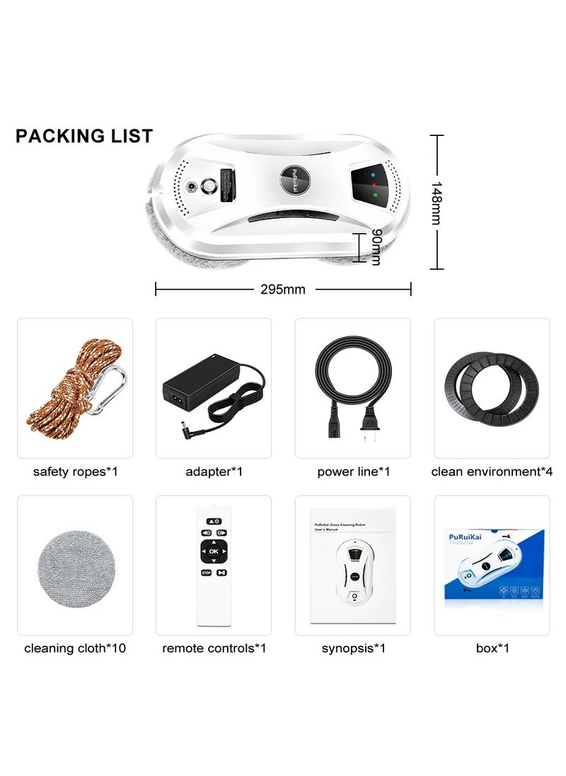 Ultra Thin Robot Vacuum Cleaner Window Cleaning Robot Window Cleaner Electric Glass Remote Control for Home