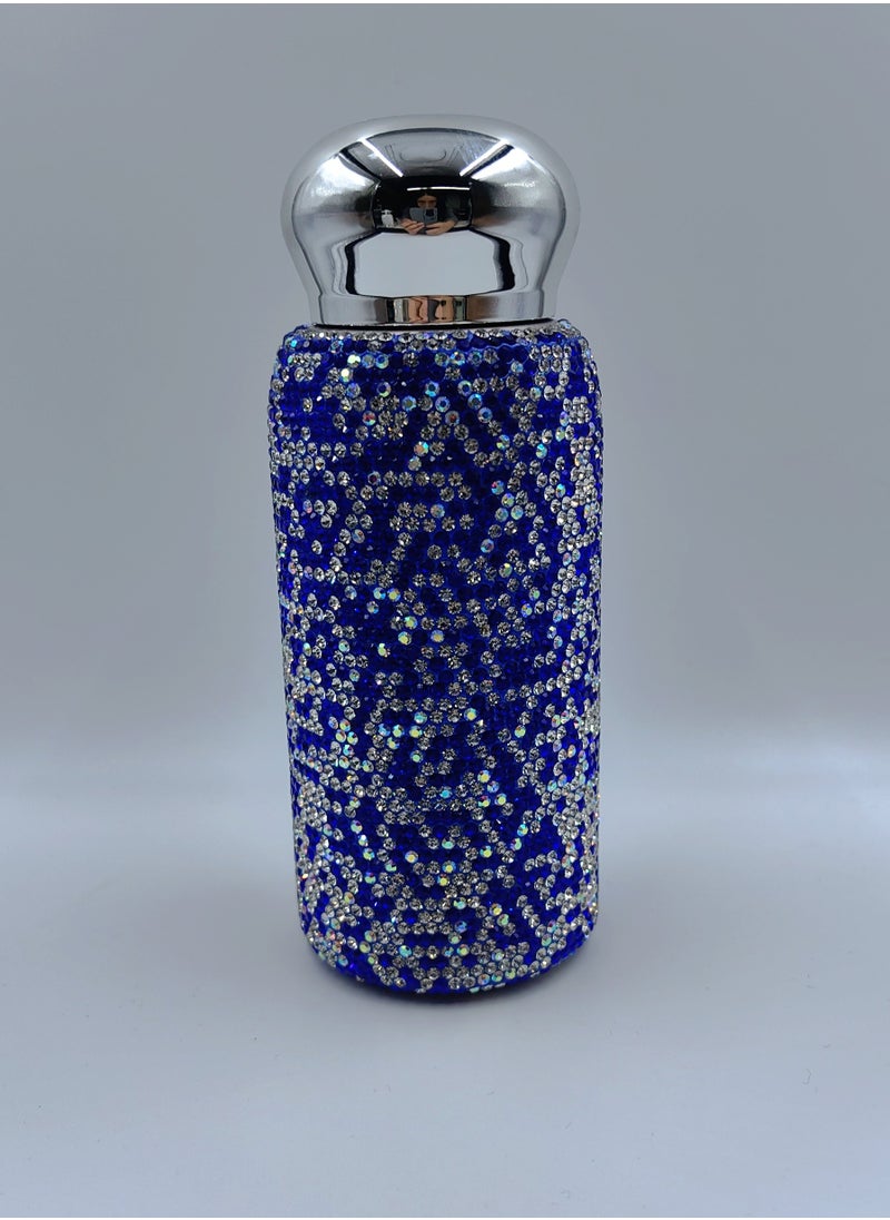 260ML Stainless Steel Blue Rhinestone Insulated Cup