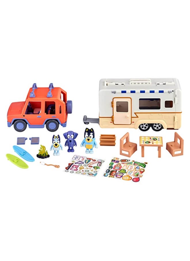 Bluey'S & Jean Luc'S Caravan Adventures Playset