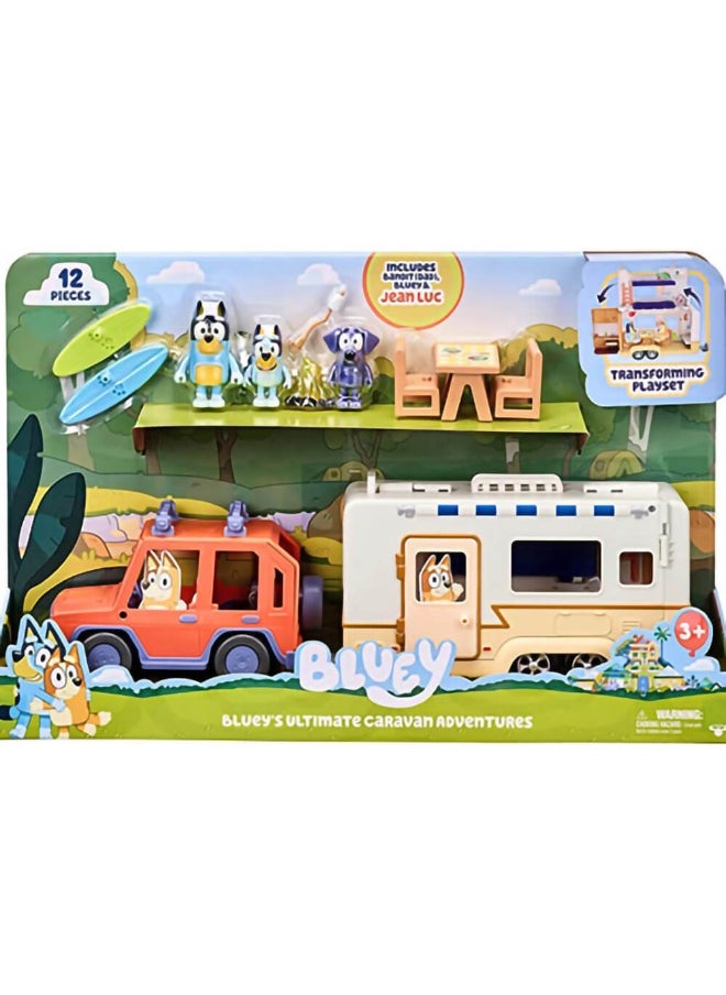 Bluey'S & Jean Luc'S Caravan Adventures Playset