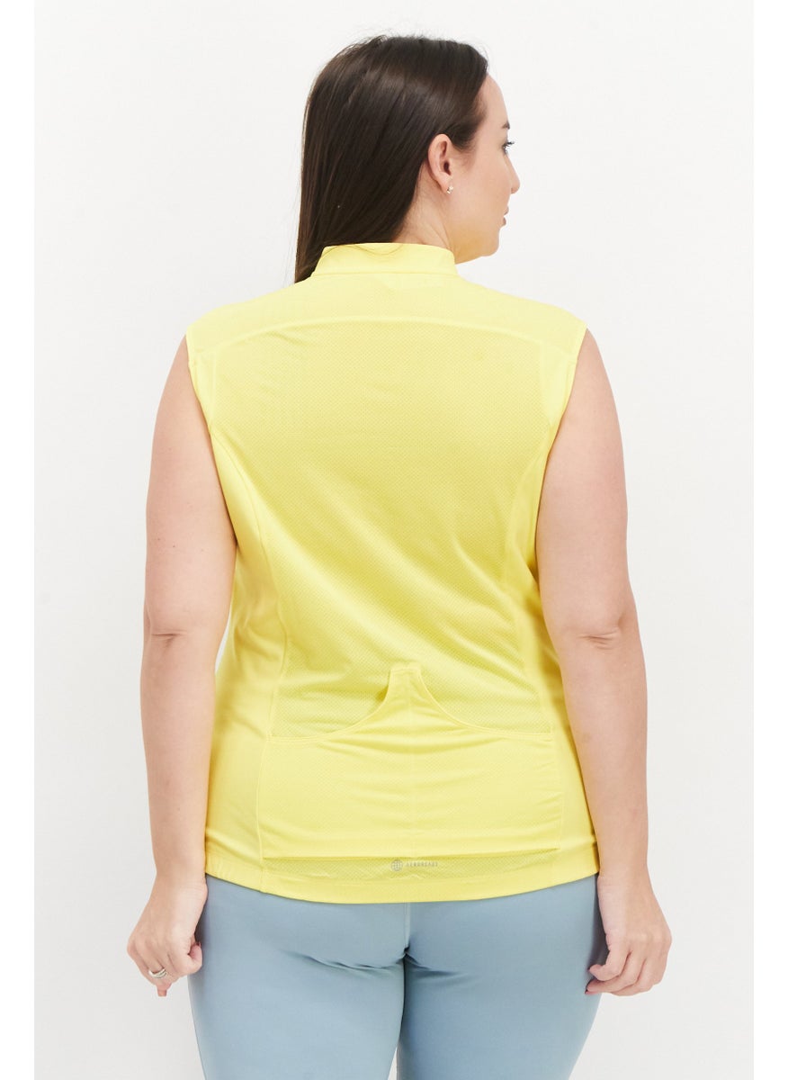 Women Plus Size Brand Logo Training Top, Yellow/Black