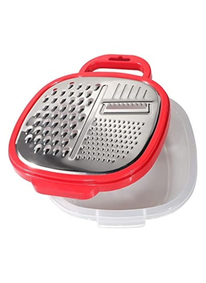 Kitchen Stainless Steel Coarse & Fine Cheese Grater with Storage Container