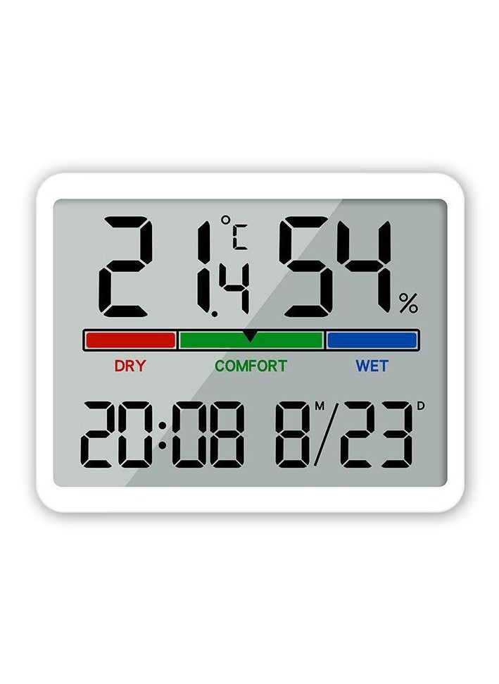 Digital Hygrometer Indoor Thermometer, Room Humidity Gauge, Accurate Desktop Digital Thermometer with Temperature, Humidity, and Clock