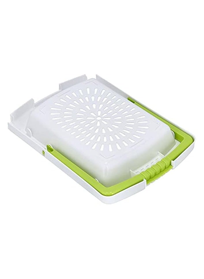 chopping board,  | with storage tray & washing/draining basket | durable pp material | portable design | adjustable length | multifunctional kitchen vegetable washing basket