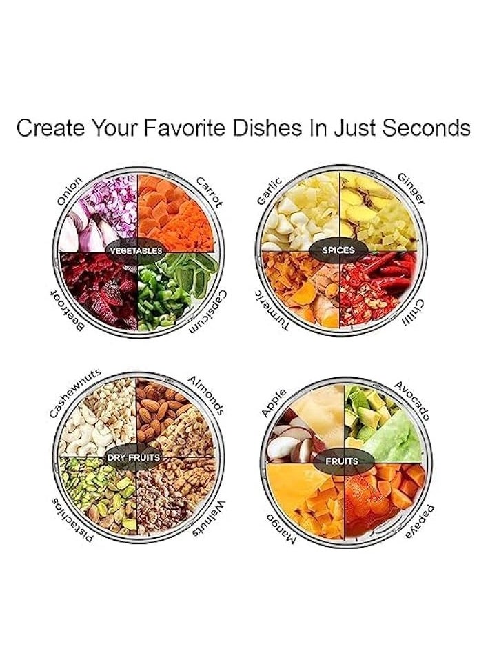 Kitchen Manual Chopper with Storage Lid | Chops Vegetables, Nuts & Fruits | Meat Mincer | Small - 450 ml
