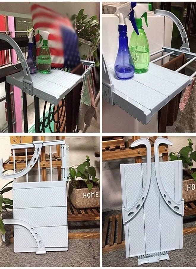 Balcony Clothes Shoes Drying Rack Clothing Foldable Stainless Steel Clothes Dryer Folding Laundry Holder Hanging Laundry Rack Radiator Airer With Adjustment Hook Home