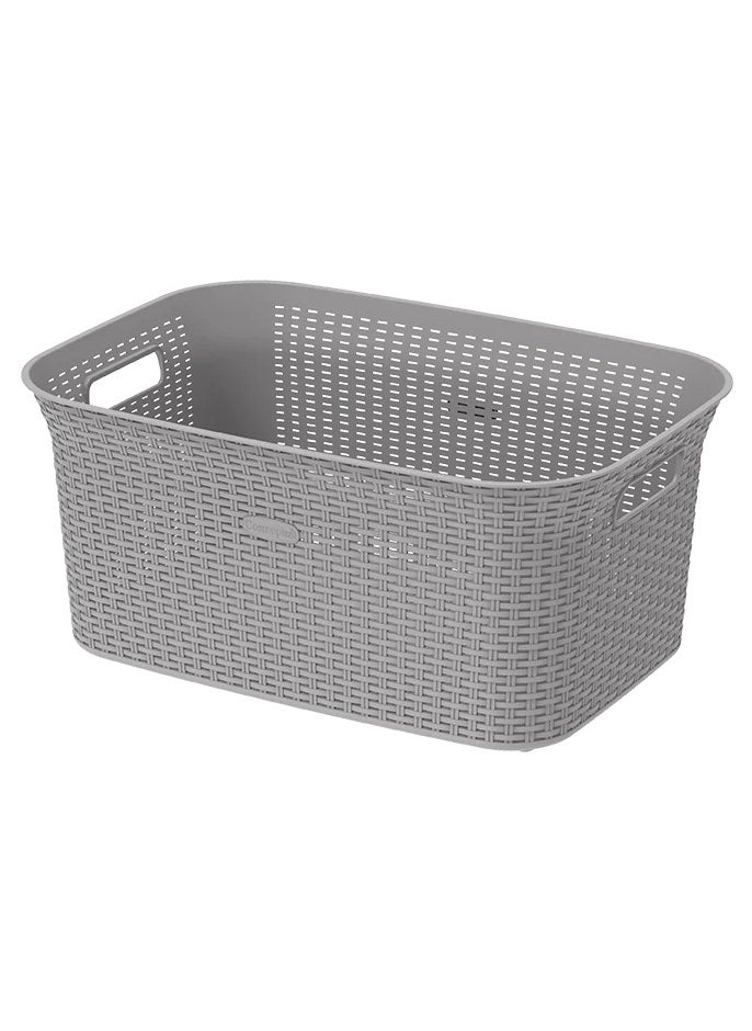 Cosmoplast 50L Cedarattan Laundry Basket grey