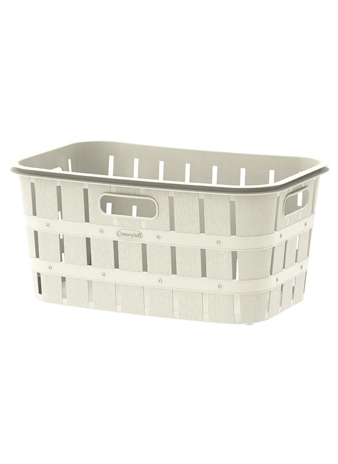 Cosmoplast 40L Cedargrain Laundry Basket (off white)