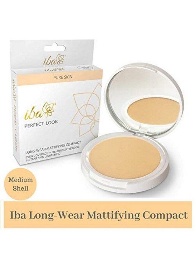 Iba Halal Care Perfect Look Long Wear Mattifying Compact 02 Medium Shell 9G And Iba Halal Care All Day Kohl Kajal Jet Black 0.35G