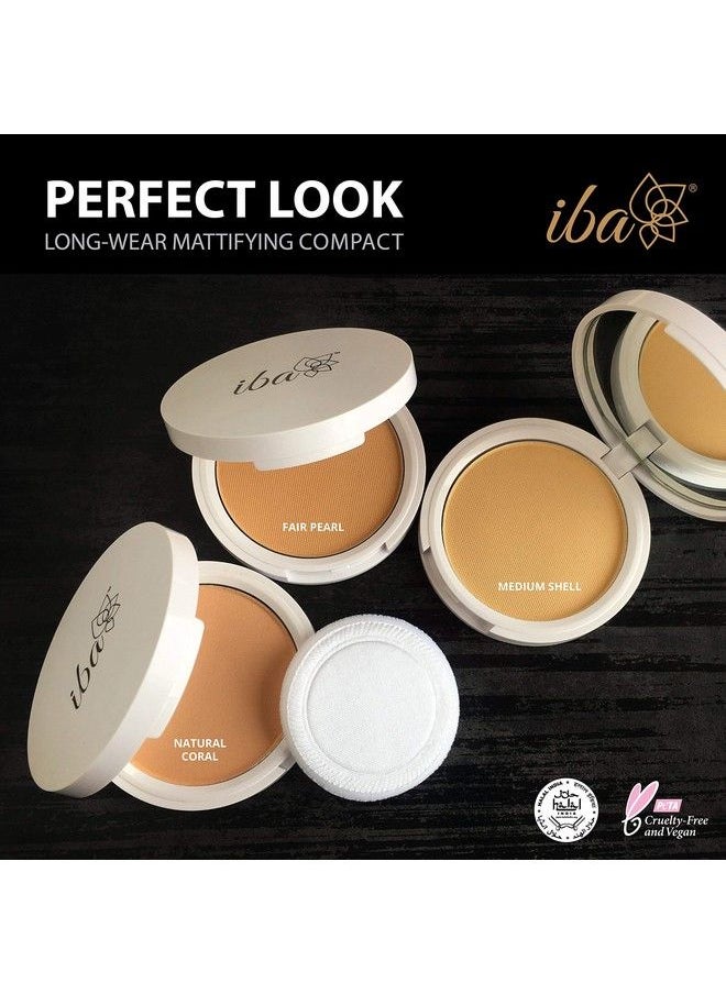 Iba Halal Care Perfect Look Long Wear Mattifying Compact 02 Medium Shell 9G And Iba Halal Care All Day Kohl Kajal Jet Black 0.35G