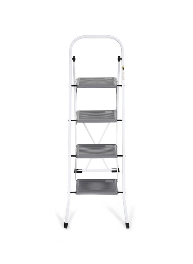 4-Step Steel Ladder, Grey & White