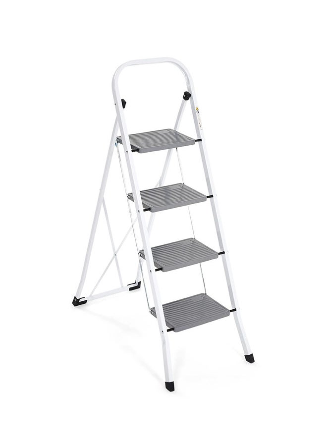 4-Step Steel Ladder, Grey & White