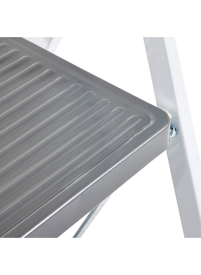 4-Step Steel Ladder, Grey & White