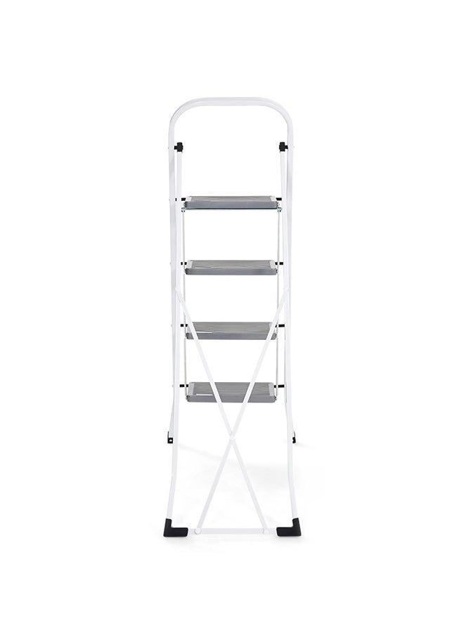 4-Step Steel Ladder, Grey & White