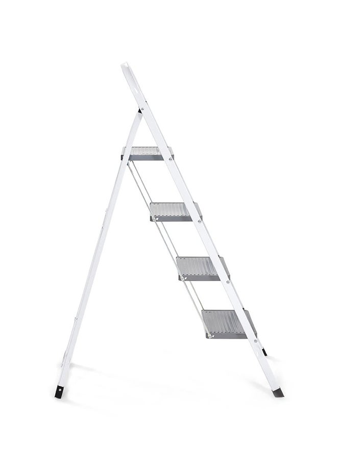 4-Step Steel Ladder, Grey & White