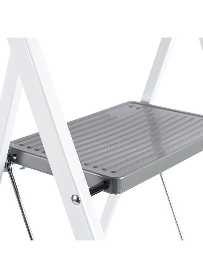 2-Step Steel Ladder, Grey & White