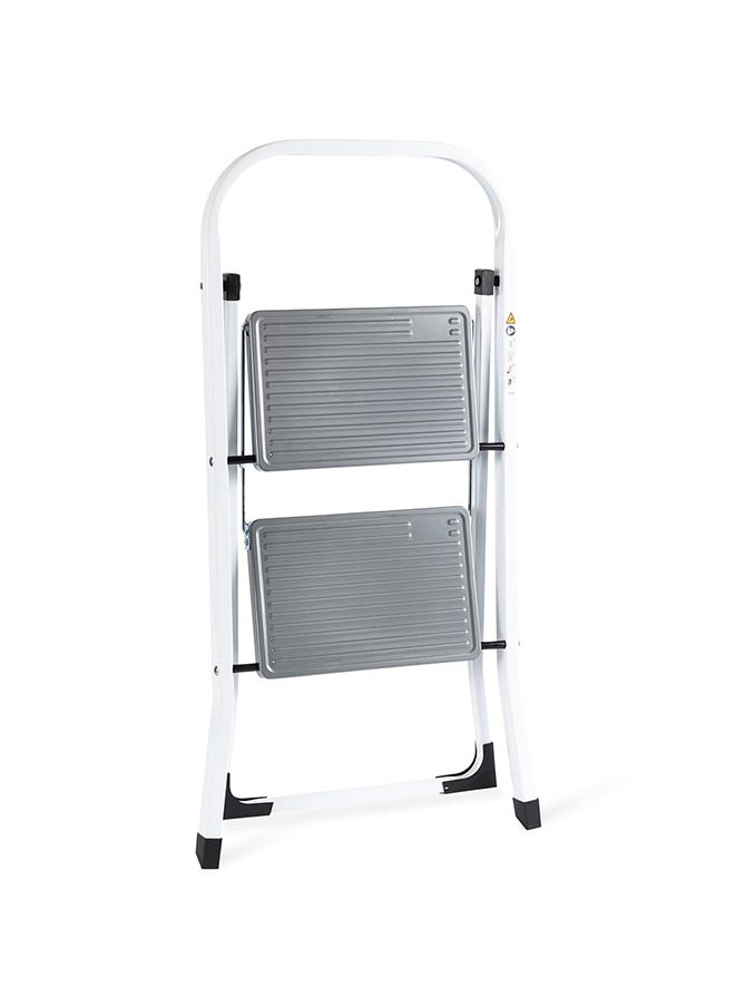 2-Step Steel Ladder, Grey & White