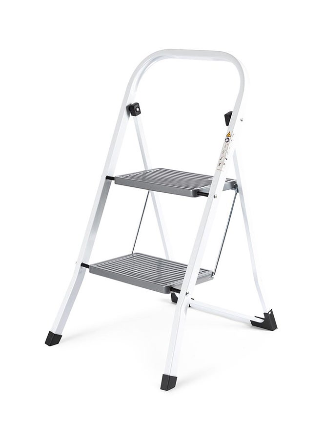 2-Step Steel Ladder, Grey & White