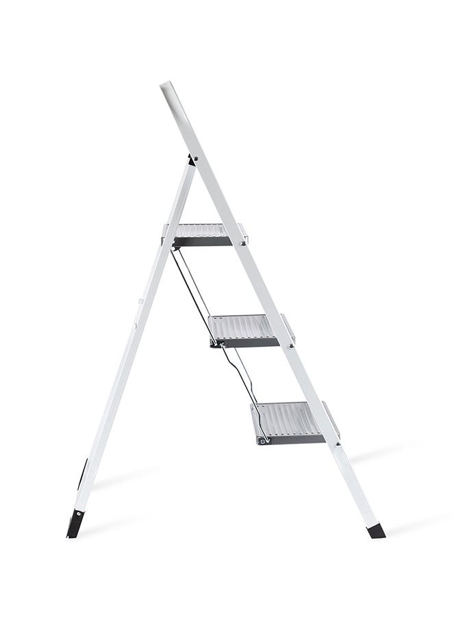 3-Step Steel Ladder, Grey & White