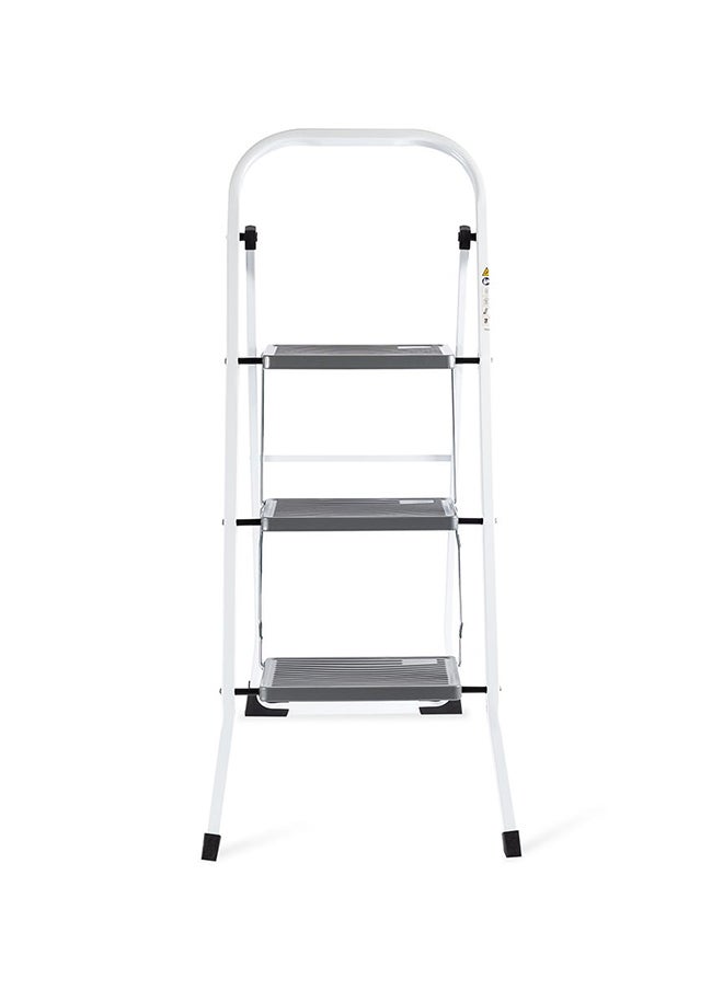 3-Step Steel Ladder, Grey & White