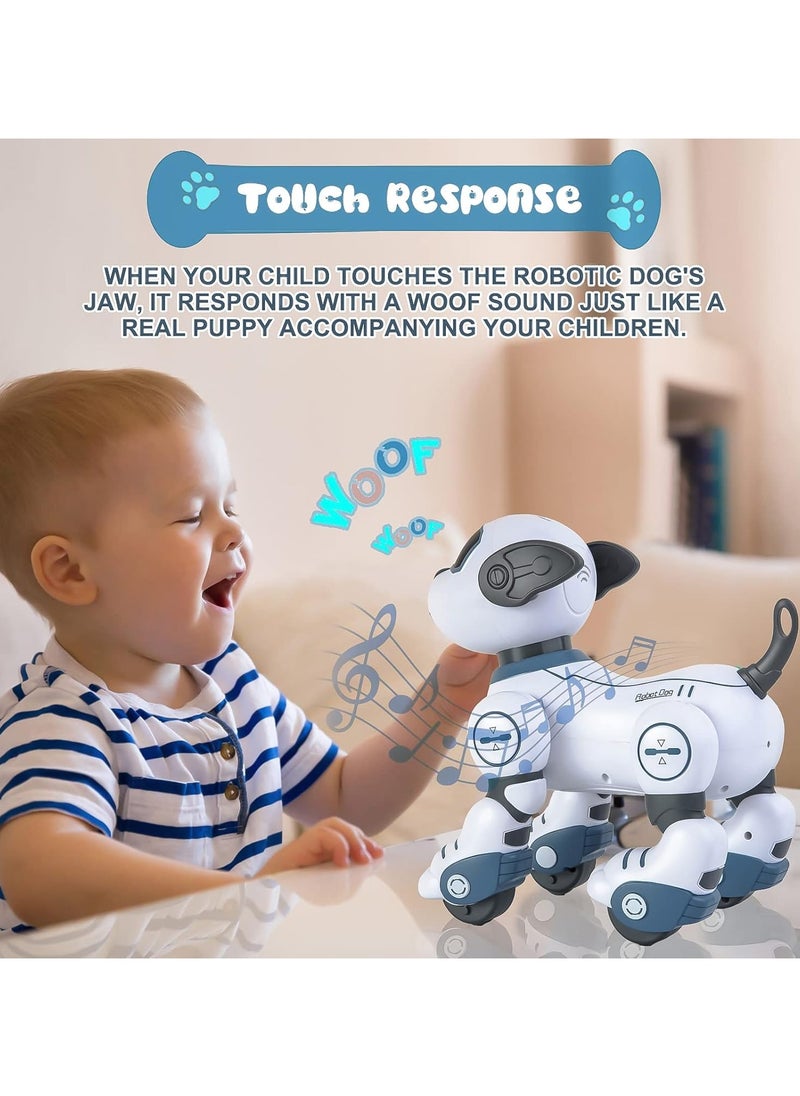 Remote Control Robot Dog Toys for Kids, Programmable Smart Interactive Stunt Robot Dog with Touch Function Singing Dancing Walking Smart RC Robot Dog Toy Gift