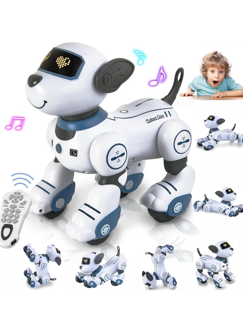 Remote Control Robot Dog Toys for Kids, Programmable Smart Interactive Stunt Robot Dog with Touch Function Singing Dancing Walking Smart RC Robot Dog Toy Gift