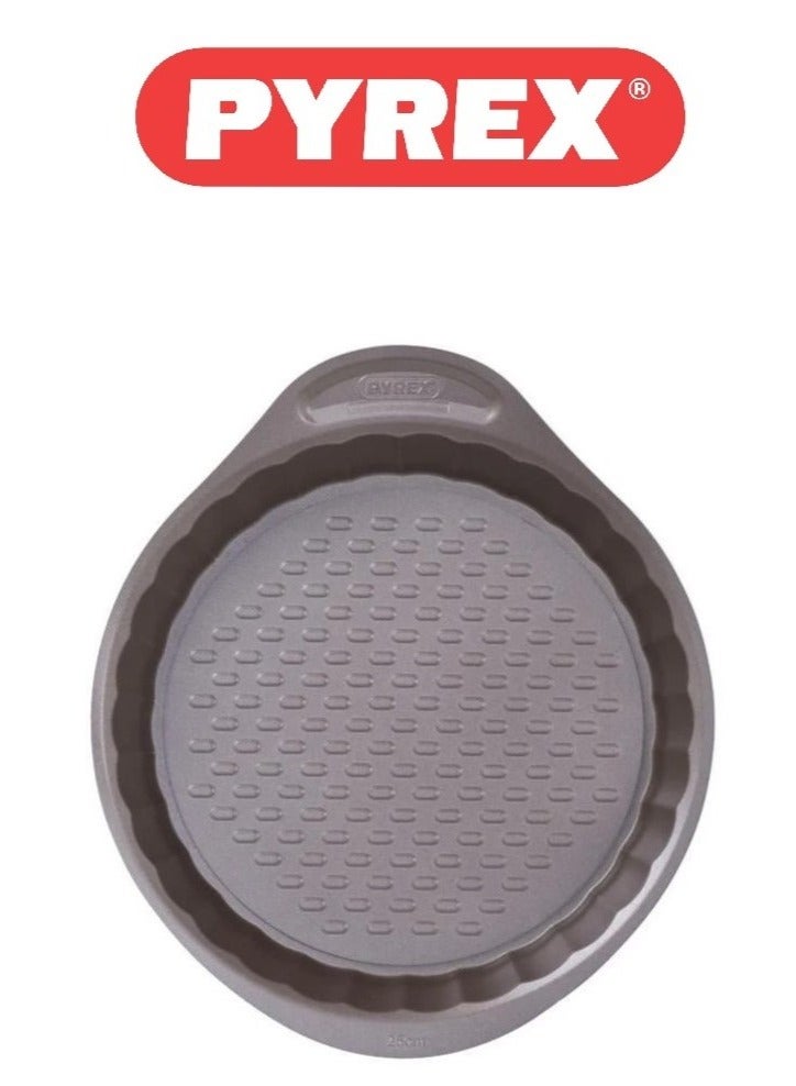 Pyrex Asimetria Flan Pan Loose Base 25cm AS25BQ0 - Durable, Easy Release, Optimal Grip, Elegant Design