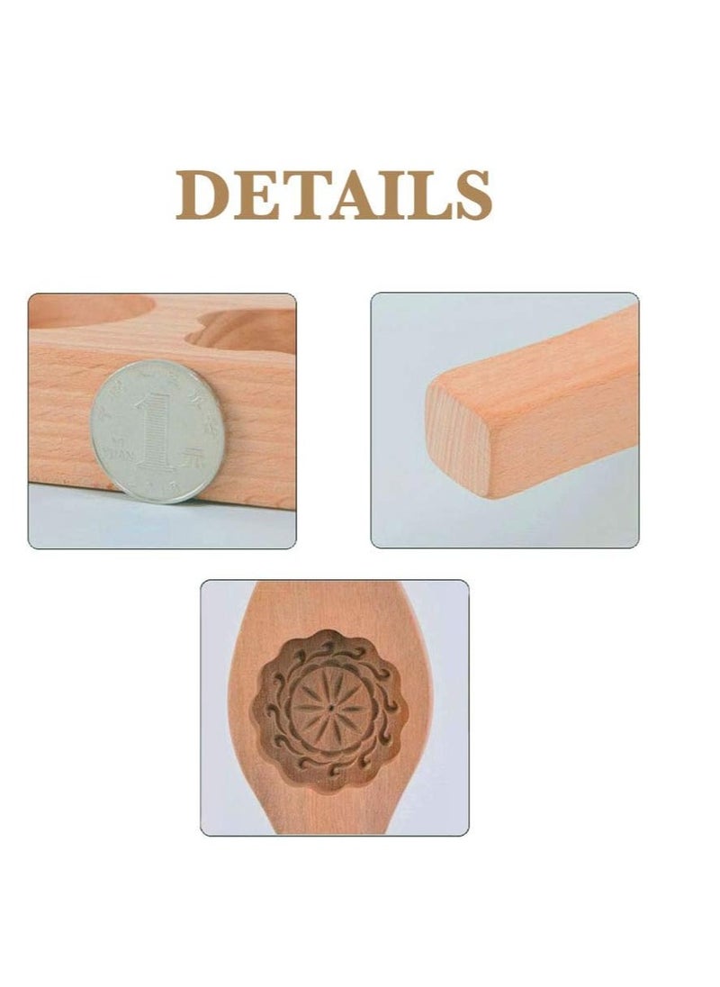 Carved Round Wooden Mold Press Mooncake Mold Middle Eastern Cookie & Cake Mold 2-1/2