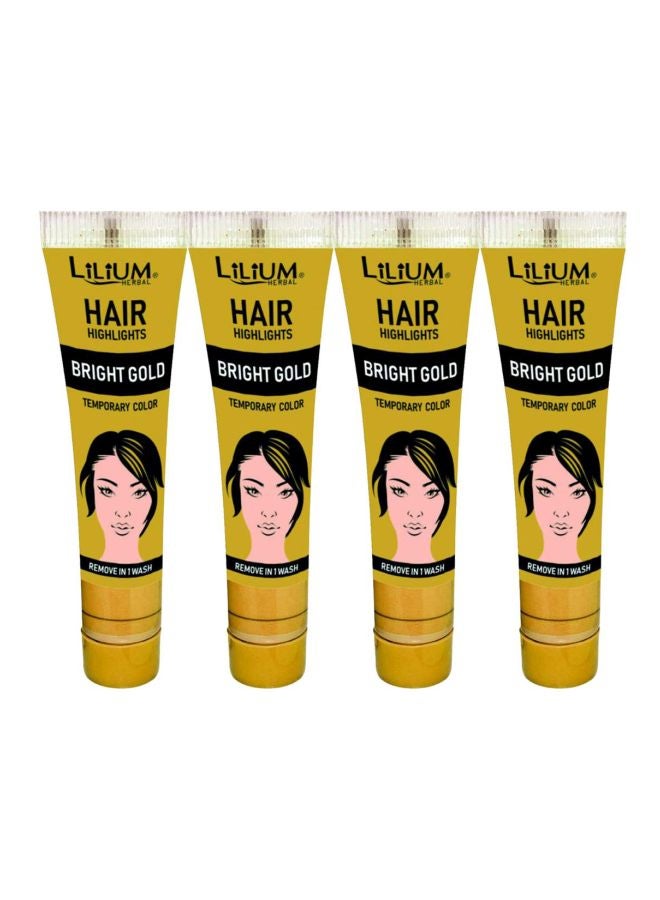 4-Piece Temporary Hair Highlighter Creme Gold 20grams