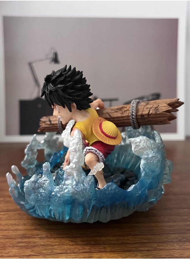 One piece Decisive battle scene Luffy Action Figure Decorative Resin Sculpture Home Decor Statue, Art Figurine Home Ornament Decoration for Office, Living Room, Bedroom, Book Shelf, TV Cabinet, Desktop