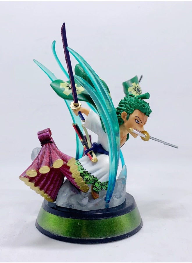 One piece Zoro Action Figure Decorative Resin Sculpture Home Decor Statue, Art Figurine Home Ornament Decoration for Office, Living Room, Bedroom, Book Shelf, TV Cabinet, Desktop