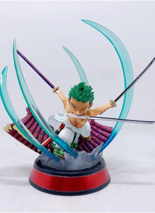 One piece Zoro Action Figure Decorative Resin Sculpture Home Decor Statue, Art Figurine Home Ornament Decoration for Office, Living Room, Bedroom, Book Shelf, TV Cabinet, Desktop