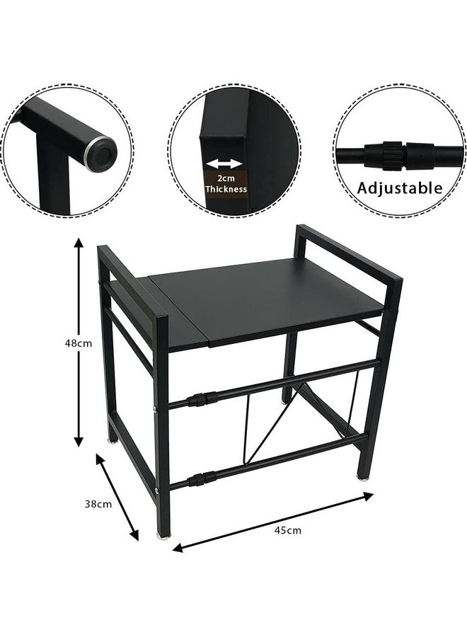 Adjustable Microwave Oven Rack Black 38x2x48cm