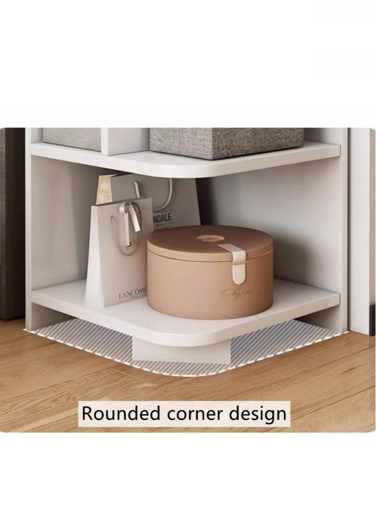 1-Piece Corner Shelf Display Storage Shelves for Home Office Décor Density Board White 30x30x180 cm