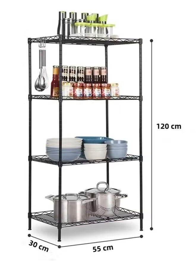 4-layer metal wire frame, adjustable steel frame, living room, kitchen, laundry room, office organizer