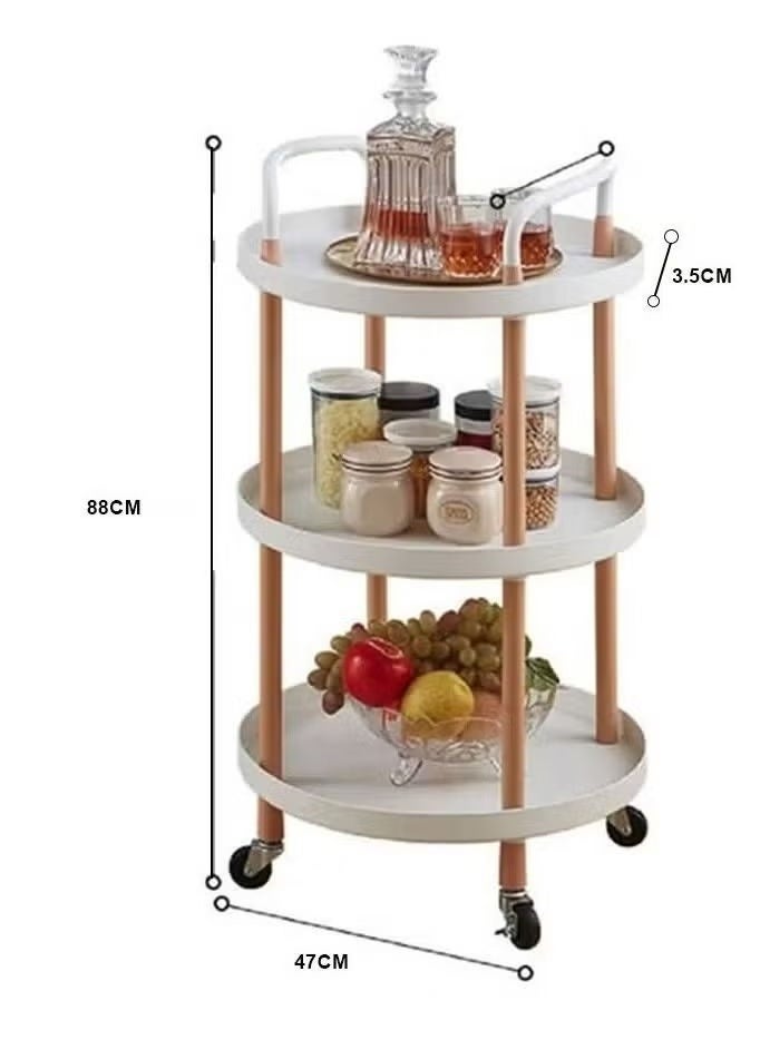 3-floors kitchen living room shelf storage rolling trolley indoor service