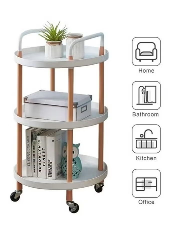 3-floors kitchen living room shelf storage rolling trolley indoor service