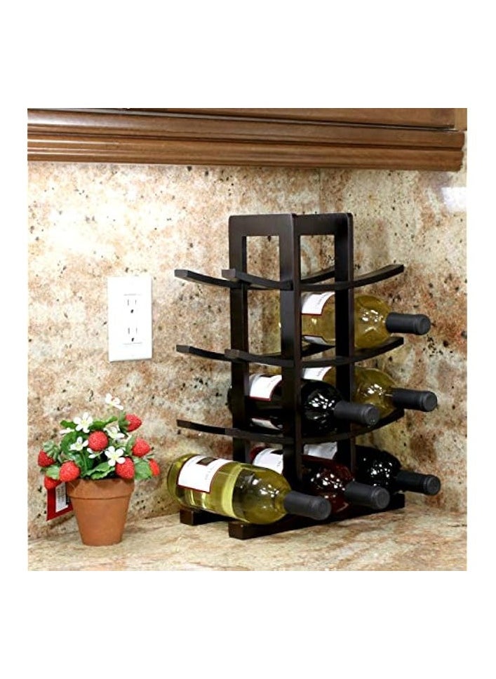 12-Bottle Bamboo Wine Rack, Dark