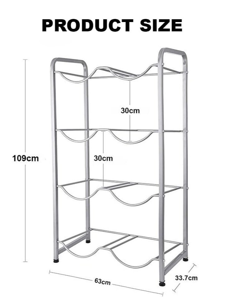 8 Tier Steel Water Bottle Jug Gallon Storage Rack Durable Heavy Duty Detachable Rust-Resistant Space-Saving Design for Home and Office Easy Assembly Adjustable Feet Alloy Steel Construction