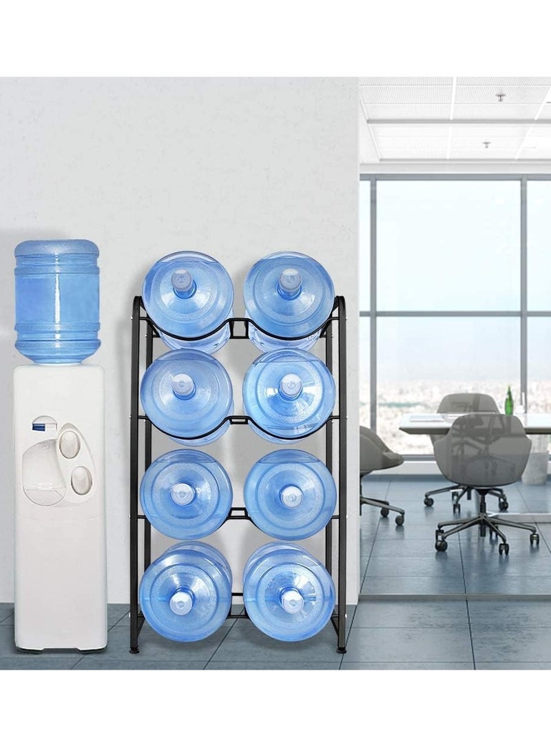 8 Tier Steel Water Bottle Jug Gallon Storage Rack Durable Heavy Duty Detachable Rust-Resistant Space-Saving Design for Home and Office Easy Assembly Adjustable Feet Alloy Steel Construction