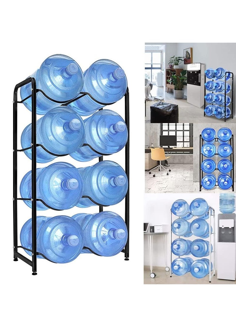 8 Tier Steel Water Bottle Jug Gallon Storage Rack Durable Heavy Duty Detachable Rust-Resistant Space-Saving Design for Home and Office Easy Assembly Adjustable Feet Alloy Steel Construction