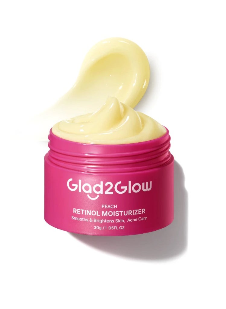 Glad2Glow Complete Set: Retinol Day and Night Moisturizer 30g with Pomegranate Niacinamide Brightening Serum 17ml - Anti-Aging and Skin Brightening